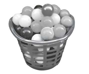CBSE Class 10 Maths Probability — Basket of coloured balls (red, white, green and pink) for Vivek probability case study