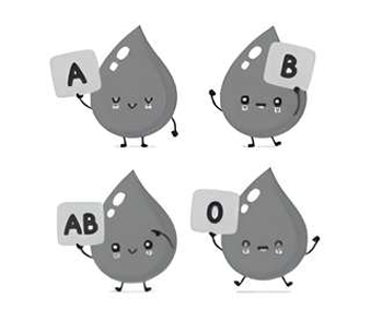 CBSE Class 10 Maths Probability — Blood group classification table showing Type O, A, B and AB distribution in a sample of 50 people