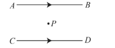 Two parallel current-carrying wires with point P midway