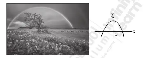 Rainbow parabola illustration