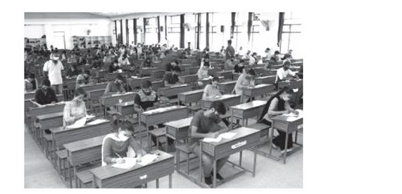 Examination hall seating illustration